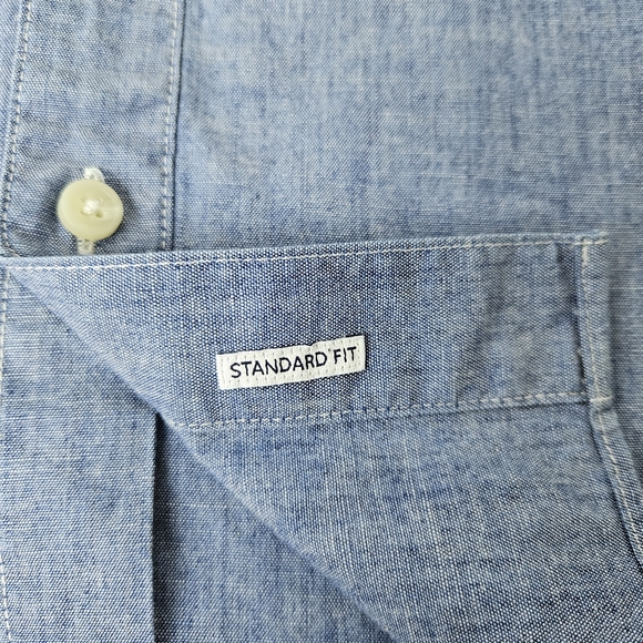 Bonobos Men's Cotton Chambray Short Sleeve Standard Fit Button Down Shirt M - Picture 4 of 8